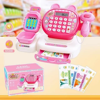 เครื่องเก็บเงิน แคชเชียร์ ซูเปอร์มาร์เก็ตจำลองของเล่นเด็ก