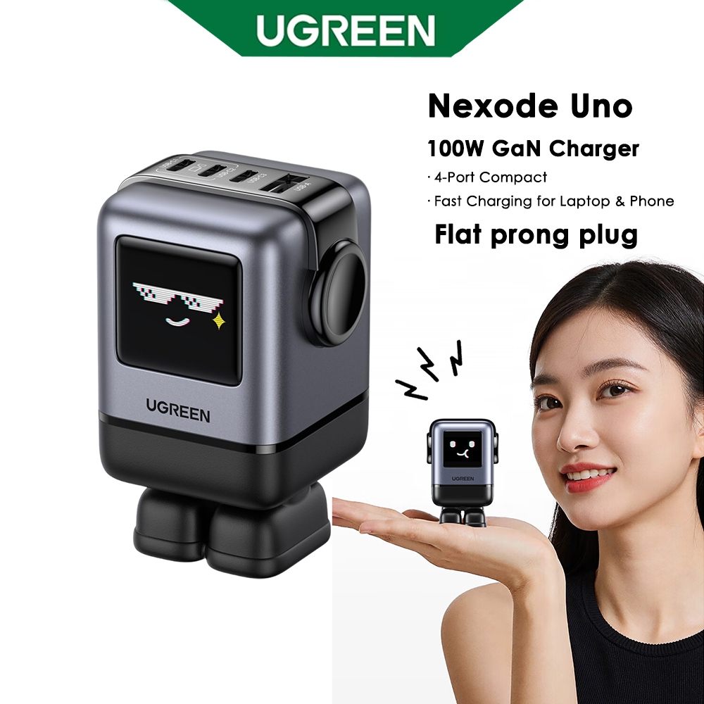ที่ชาร์จ UGREEN Uno 100W GaN 4 พอร์ต พร้อมหน้าจอ LED สำหรับโน้ตบุ๊คและสมาร์ทโฟน