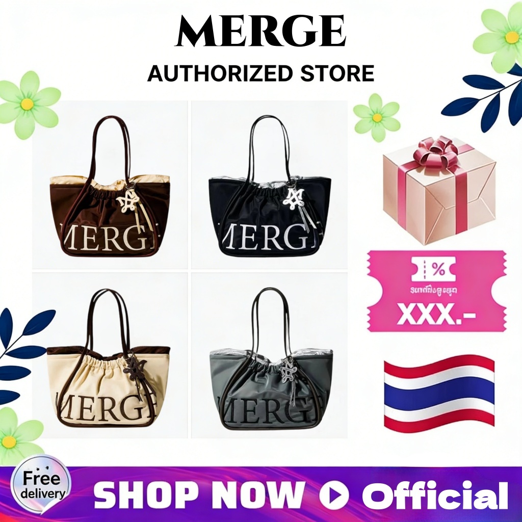 【ของแท้ 100%】 Merge A Day Bag Nylon Edition In Large กระเป๋าถือ สะพายข้าง กันน้ำ