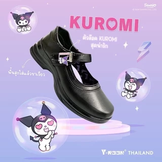 รองเท้านักเรียน คุโรมิ Kuromi x Y-roon พื้นม่วง ดำ(Y777) ขาว(Y999) รองเท้าผ้าใบนักเรียน