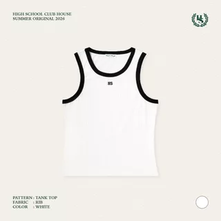 Highschool Summer Collection : Clubhouse Ribbed tank top เสื้อกล้าม ผ้าริบ เข้ารูป ทรงสวย - TPB02002