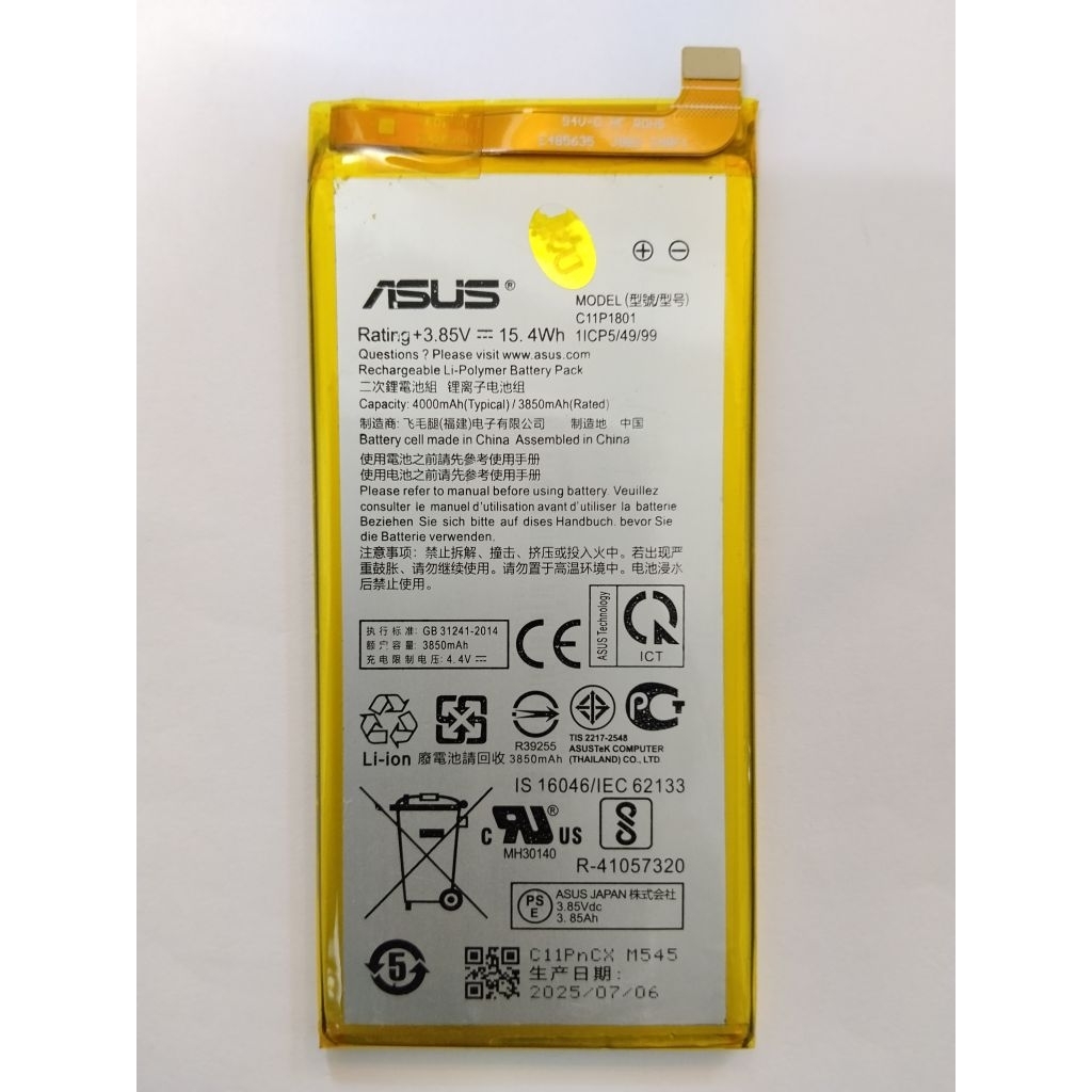 แบตเตอรี่ แท้ ASUS ROG 1 Game Phone ZS600KL Z01QD battery แบต C11P1801 4000mAh รับประกัน 3 เดือน...