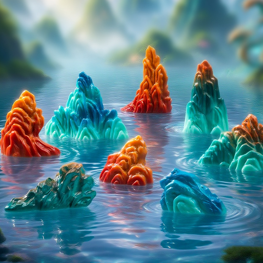 j164 หินจำลองสีสวยงามของจิ๋วแพ็คละ 9 ชิ้น