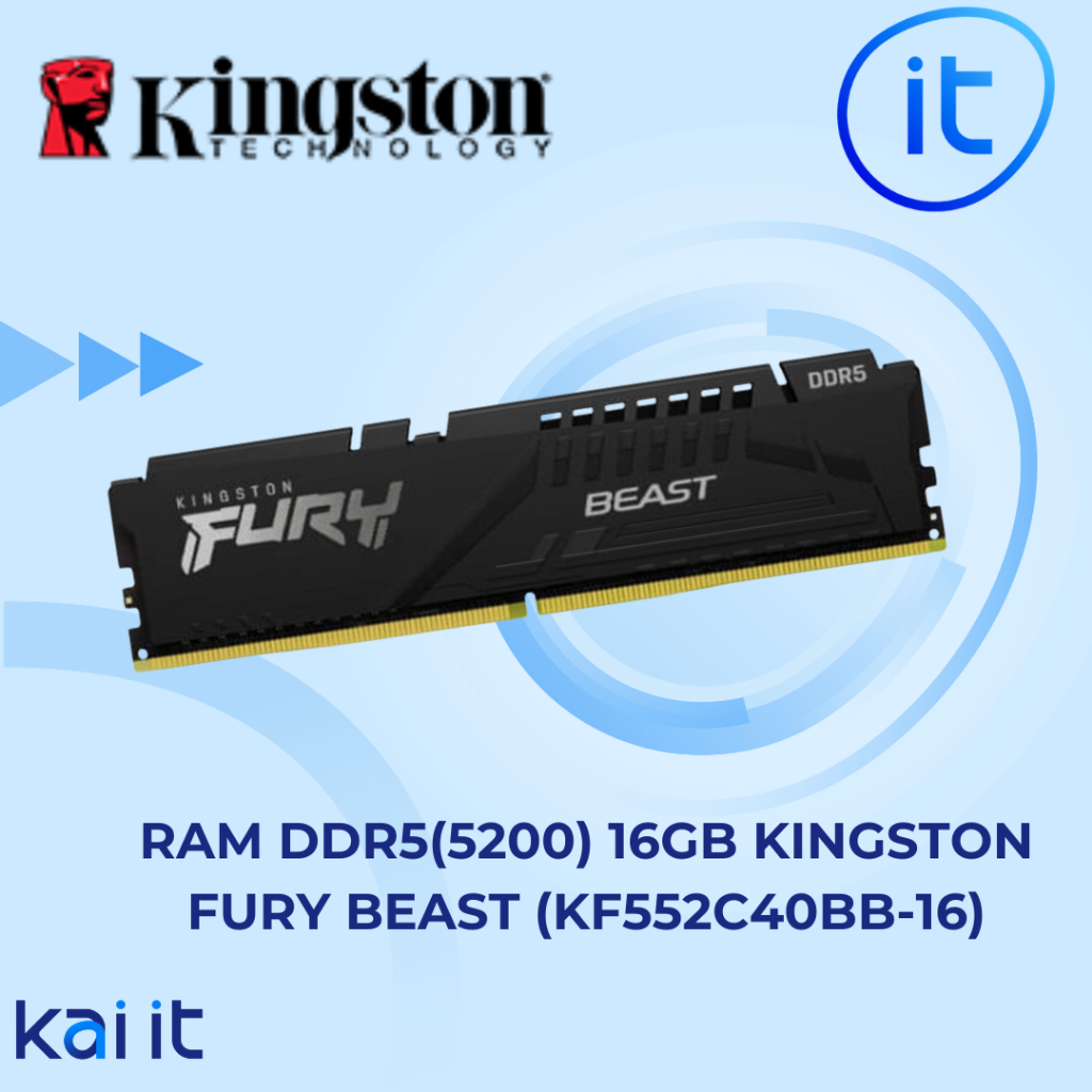 16GB KINGSTON RAM DDR5 (5200) FURY BEAST แรม (หน่วยความจำ) (KF552C40BB-16) 🔥สินค้าพร้อมส่ง🔥 สามารถออ
