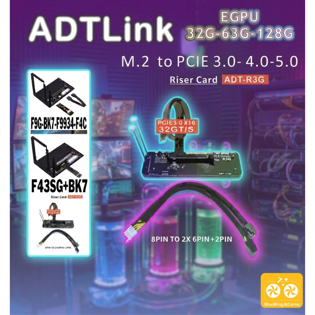 ADT LINK UT3G  R3G 3.0 TB3 TB4 USB4  F43SG 5.0 Riser Card egpu set ชุดEgpu สำหรับ Laptop Pc Mini pc Nuc M2. Nvme M key