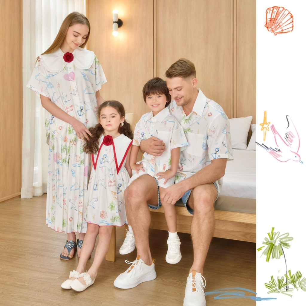 VACAY INDEED  |  เสื้อ Kiki Shirt Summer Cruise เสื้อเชิ้ต แขนสั้น มาพร้อมดอกไม้ / พร้อมส่ง*