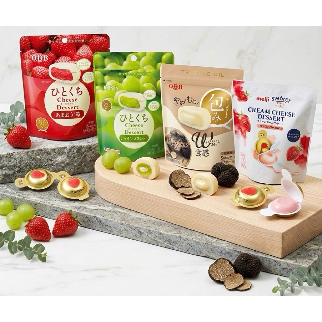 พร้อม​ส่ง​ใน​ไทย​ ชีสสตอเบอรี่ญี่ปุ่น แม่ตุ๊ก   Meiji S'Moret Cream Cheese Dessert ครีมชีสรสสตรอว์เบอร์รี่🍓🍓 ซองละ4ชิ้น