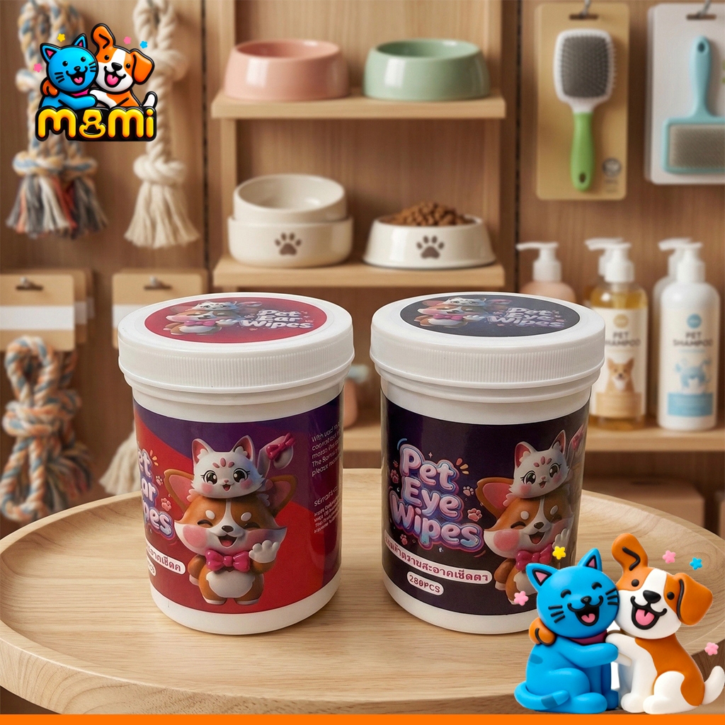 MI ผ้าเช็ดทำความสะอาดสัตว์เลี้ยง ตา หู แบบอ่อนโยน สำหรับแมวและสุนัข  200 ชิ้น LZ999