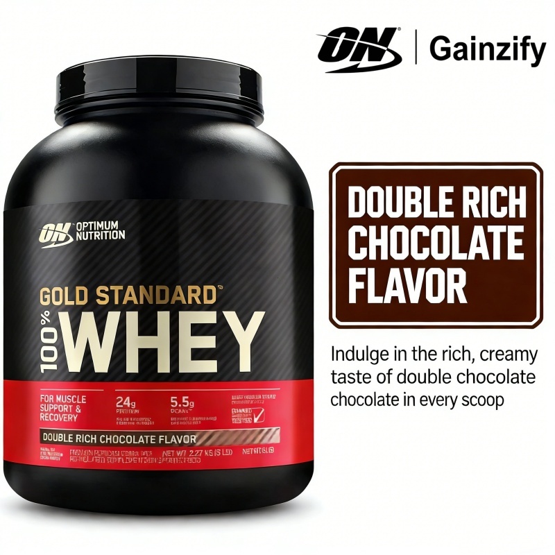 Optimum Nutrition Gold Standard 100% Whey Protein 5 LB  เวย์โปรตีนเพิ่มกล้ามเนื้อ โปรตีนสูง ของแท้ USA