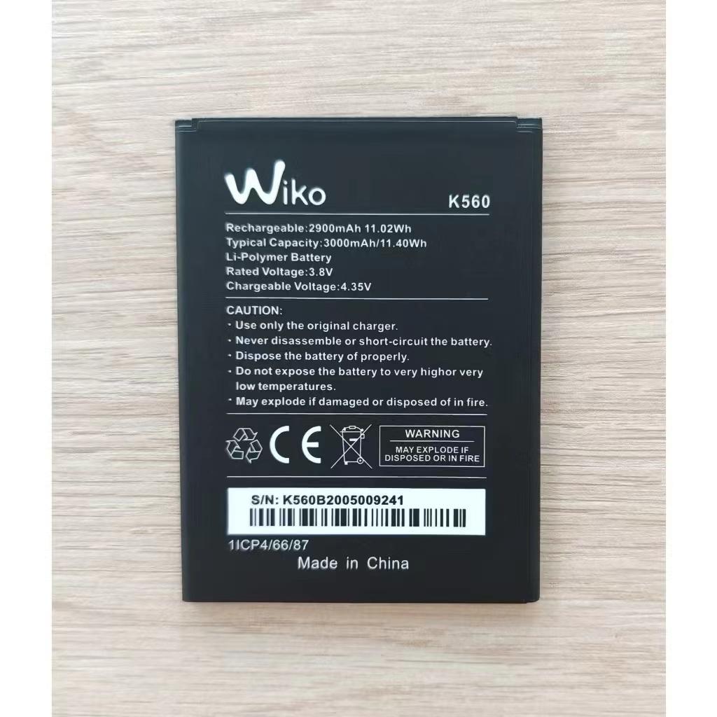 เเบต Sunny5 สำหรับ รุ่น Wiko Y61 / Y62 /Sunny5 แบตK560 2900mAh  แบตเตอรี่โทรศัพท์มือถือ