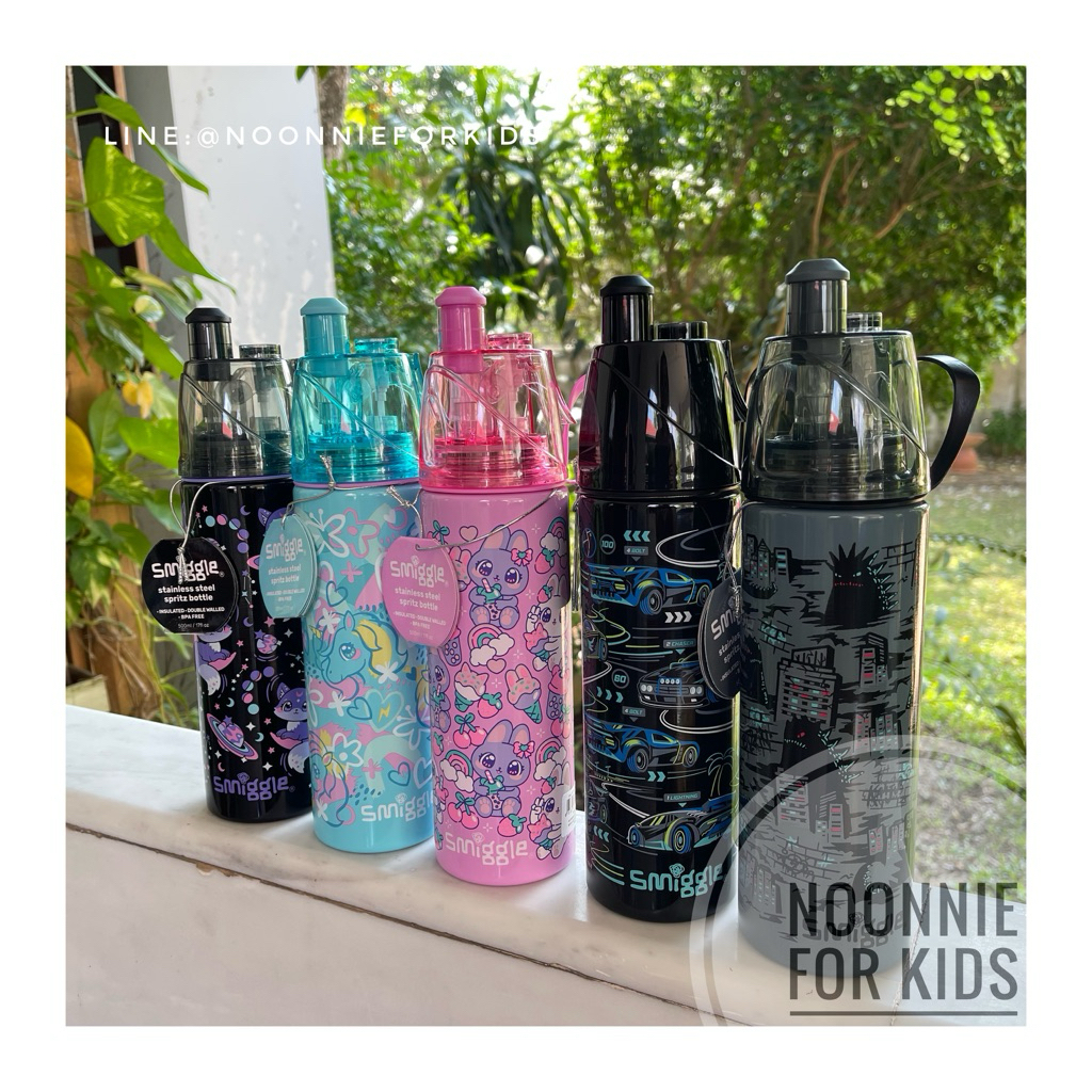 ขวดน้ำเก็บความเย็น แบบสเปรย์ได้ Smiggle Spritz Stainless Steel Drink Bottle เก็บความเย็นได้ 6 ชั่วโม