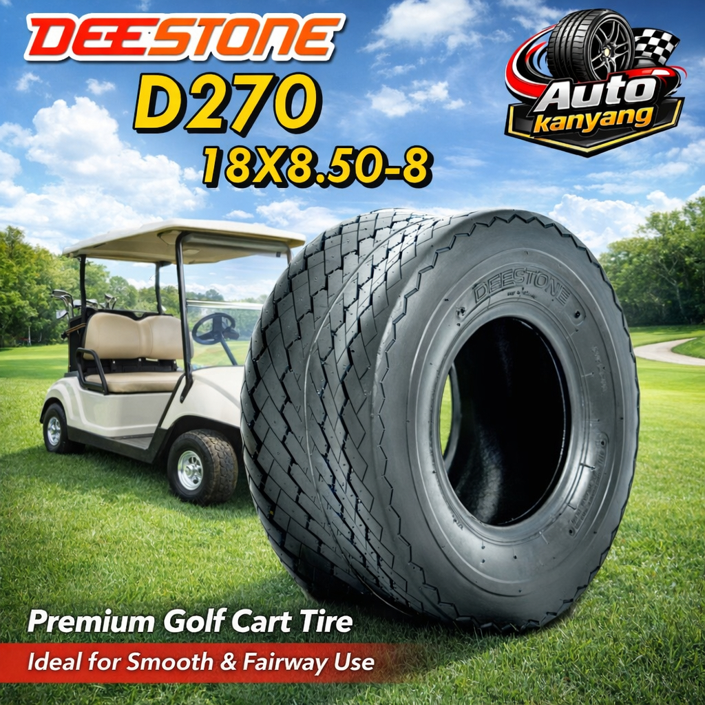 ยางรถกอล์ฟ ขอบ 8 นิ้ว ยี่ห้อ DEESTONE รุ่น D270 ขนาด 18x8.50-8 ยางใหม่ มีประกัน ส่งเร็ว
