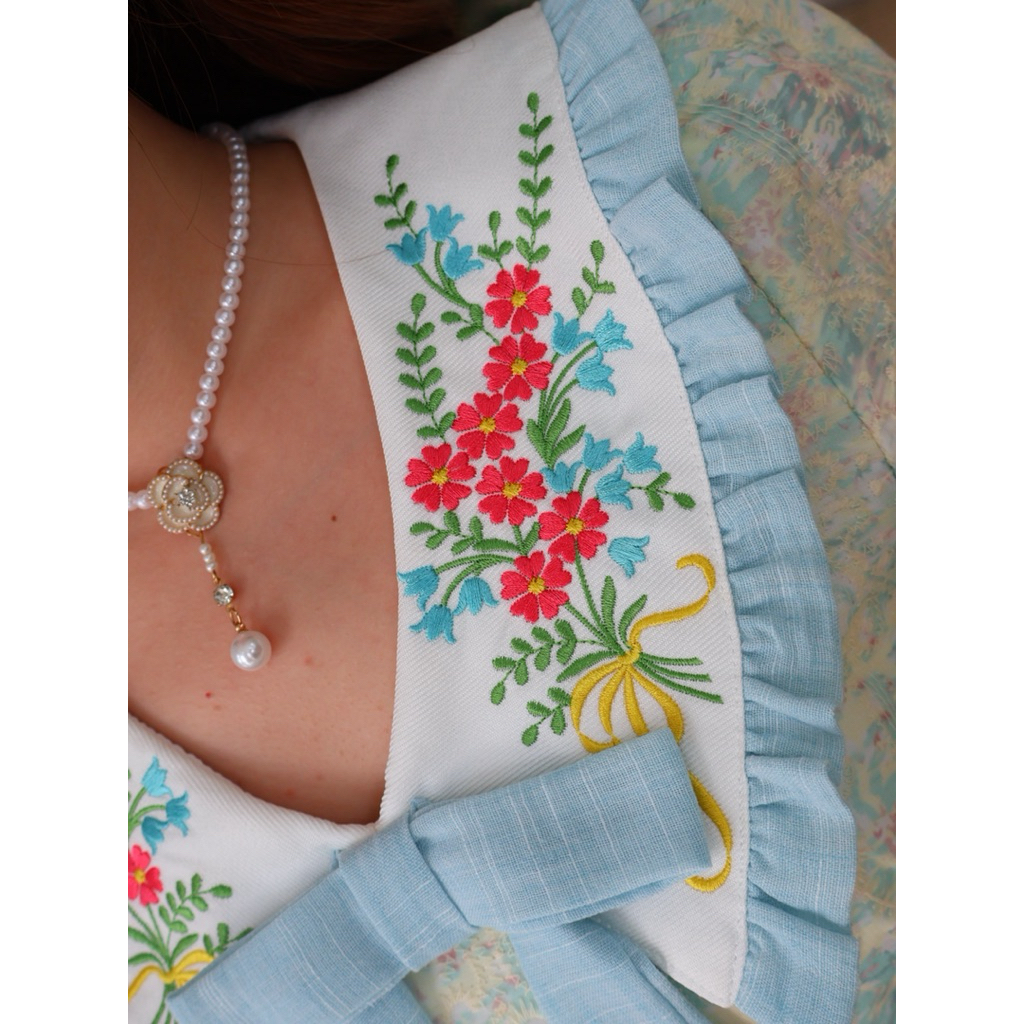 DW251 De Fleur Dress ชุดเดรสน่ารัก เนื้อผ้าทอลายลูกไม้สีพาสเทลละมุน ราคา ถูกที่สุด ดีลบีเคเค แกลเลอรีภาพที่ 9