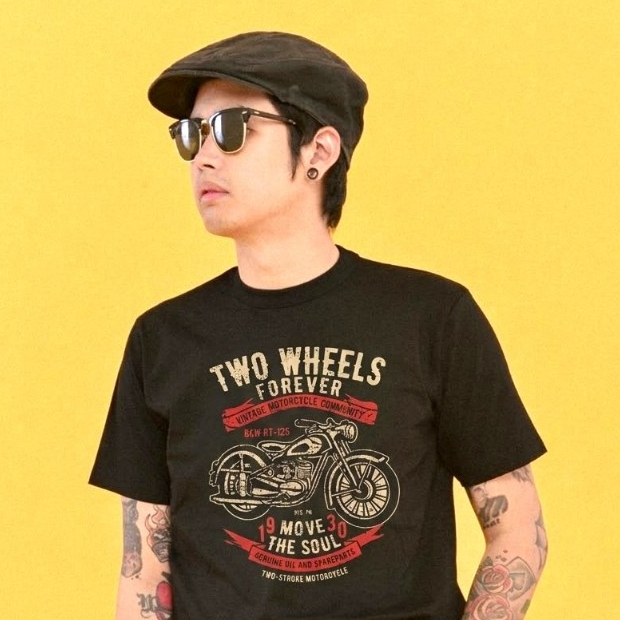 VINTAGE FACTORY ผ้า Cotton100% - รวมลายเสื้อยืดมอเตอร์ไซค์คลาสสิค งานสกรีนติดแน่นทนทาน - พร้อมส่ง