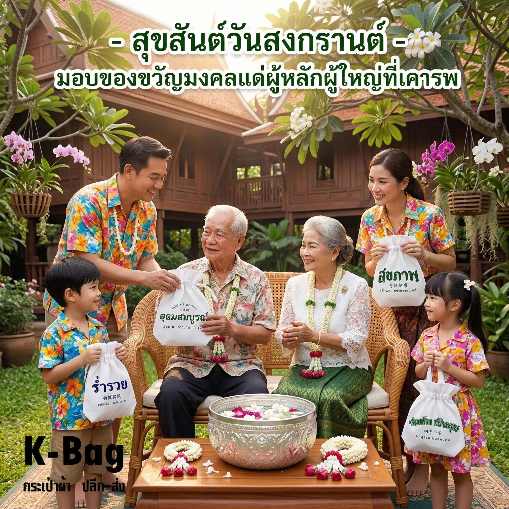 ถุงผ้ามหาเฮง หูหิ้วพร้อมหูรูด ขนาด 8x10 นิ้ว ขยายก้น 2 นิ้ว thumbnail 5
