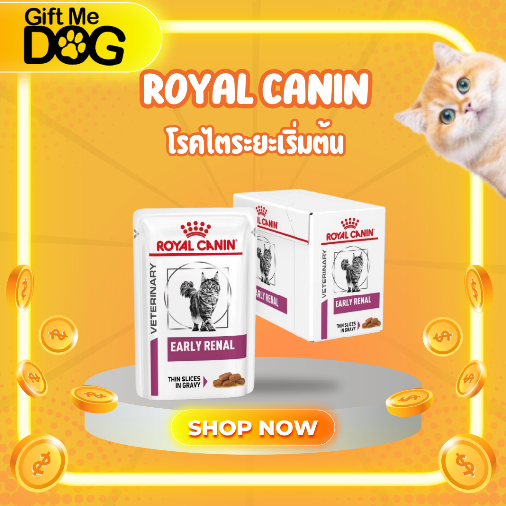 (1 โหล/ 12 ซอง ) Royal Canin Early Renal อาหารเปียก ประกอบการรักษาโรค สำหรับแมวโตที่เป็นโรคไตในระยะเริ่มต้น