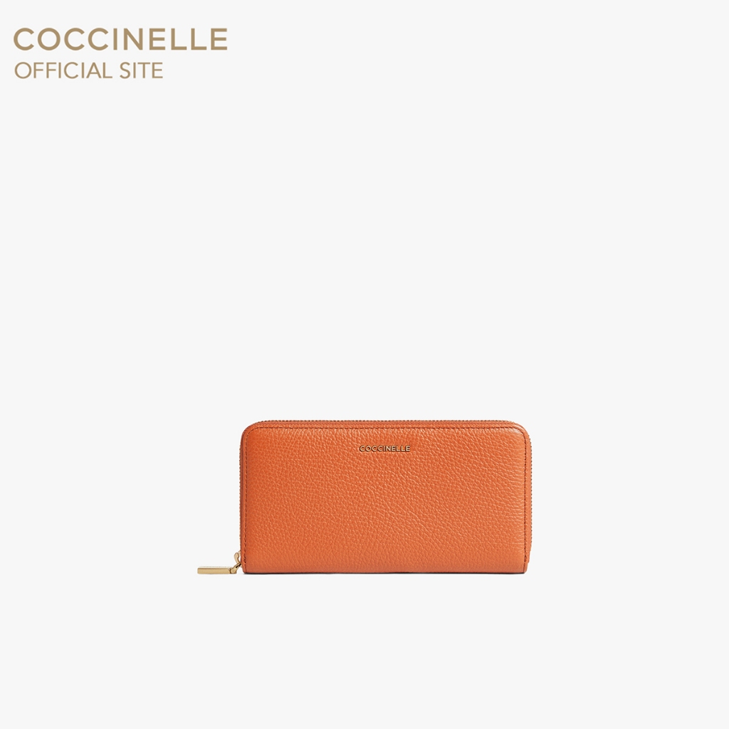 COCCINELLE กระเป๋าสตางค์ผู้หญิง รุ่น METALLIC WALLET 110401 สี CRAB