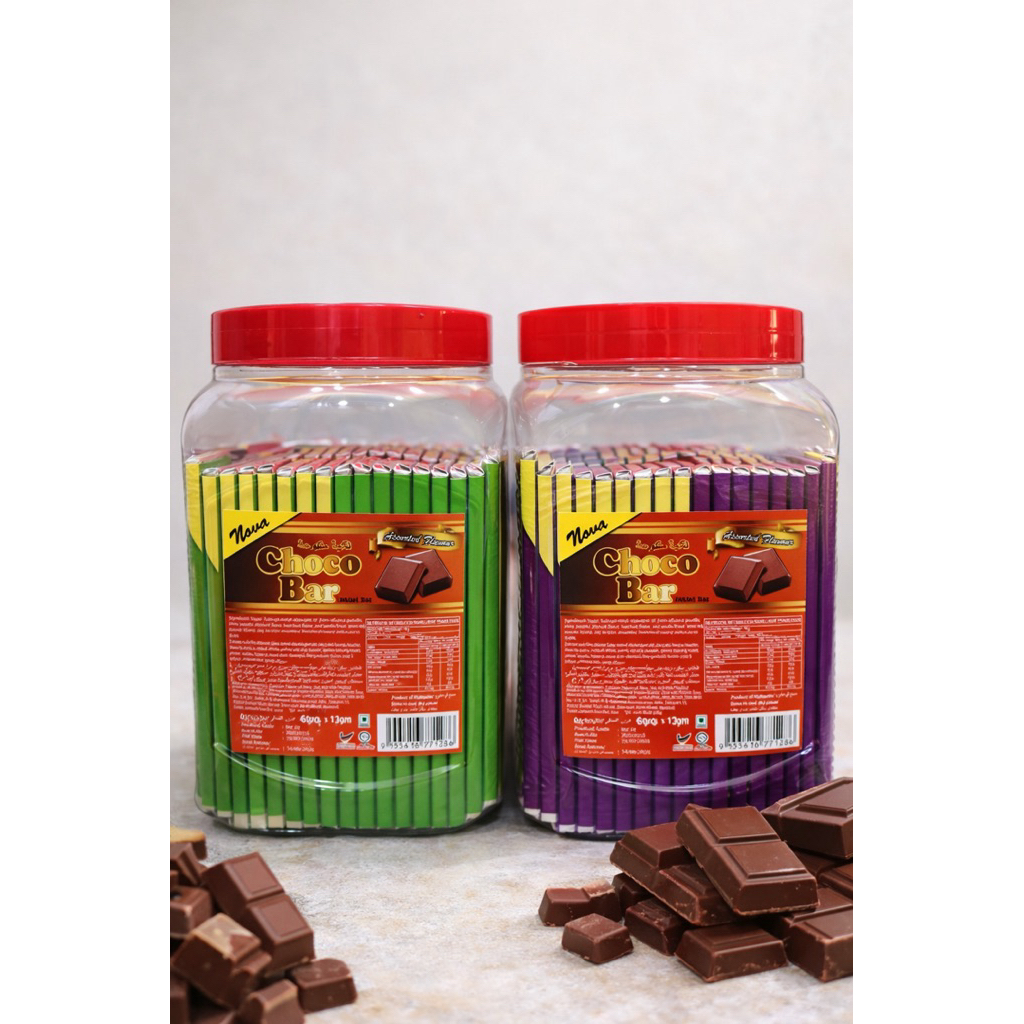 ช็อกโกแลต ช็อกโกบาร์(Choco Bar) 1 ขวด บรรจุ 60 ชิ้น
