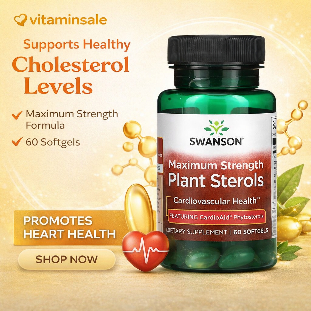 Swanson Plant Sterols 60 ซอฟเจล สารสเตอรอลจากพืช ดูแลสุขภาพประจำวัน