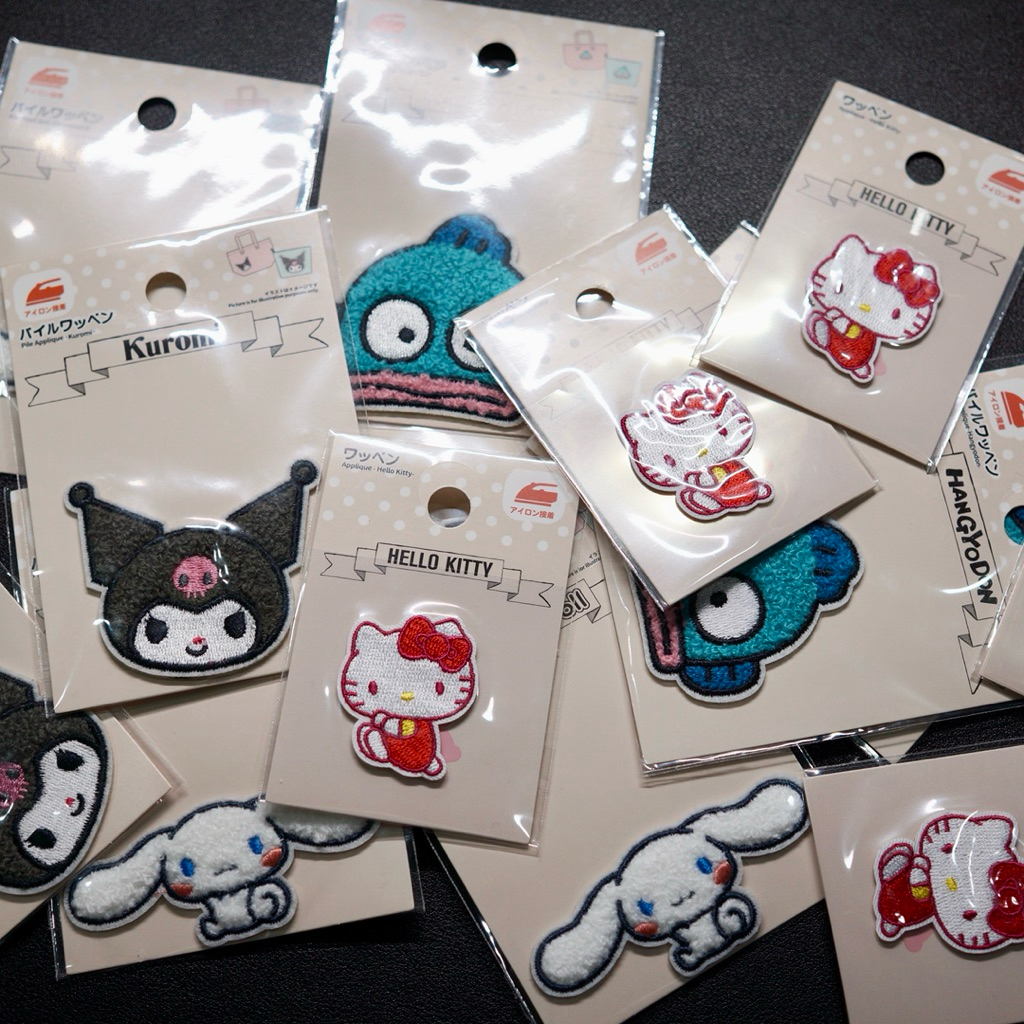 A07 ตัวรีดเสื้อ รีดกระเป๋า DIY SANRIO แท้จาก🇯🇵 คิตตี้ ชินนาม่อน ฮังโยดอน