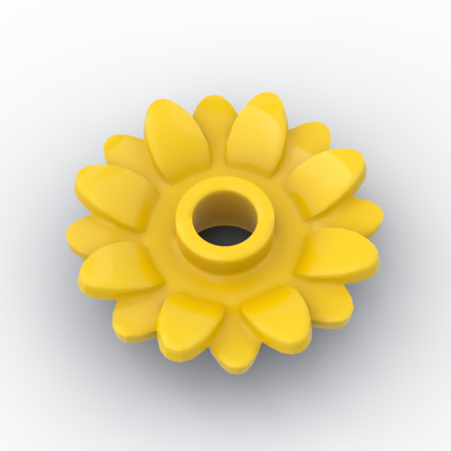 Lego part (ชิ้นส่วนเลโก้) No.6901 Plant Flower 2 x 2 Round with 16 Petals (Sunflower) with Open Stud