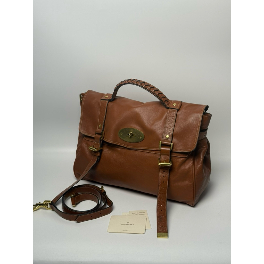 กระเป๋าสะพายข้าง Mulberry Alexa (medium) สีน้ำตาล มือสองของแท้