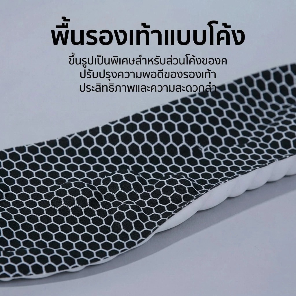 [โปรโมชั่น] แผ่นรองพื้นรองเท้า 3in1 ลดกลิ่นเท้า นุ่มพิเศษ ระบายอากาศดี รองรับแรงกระแทก สำหรับรองเท้าผ้าใบ ผู้หญิง-ผู้ชาย ราคา ถูกที่สุด ดีลบีเคเค แกลเลอรีภาพที่ 4