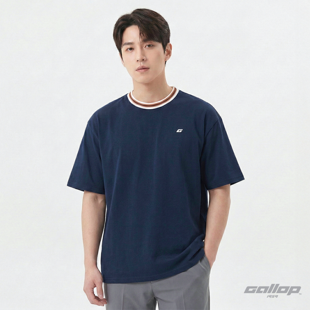 GALLOP : เสื้อยืดคอกลม Eco-Friendly Oversized TEE (รักษ์โลก) รุ่น GT9183 สี Navy - กรมท่า / ราคาปกติ 1290.-