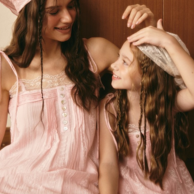 lookbookpetite etoile top (adult) สี pink moonlight lace