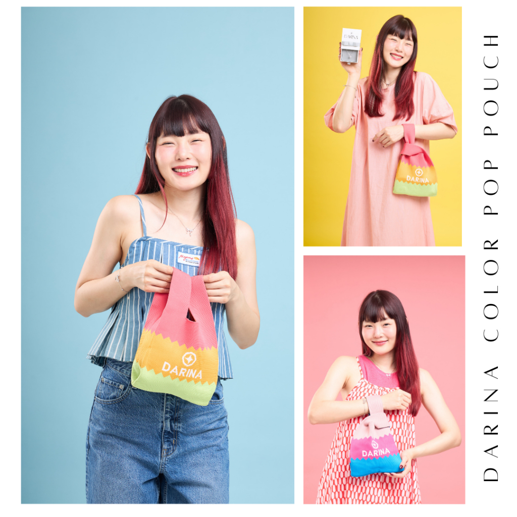 DARINA COLOUR POP POUCH กระเป๋าถักอเนกประสงค์