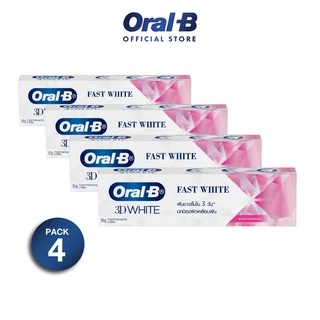 [แพ็คสุดคุ้ม] Oral-B ออรัลบี ยาสีฟัน อัพเกรดฟลูออไรด์ 160 กรัม 3D White Fast White Toothpaste 160 g