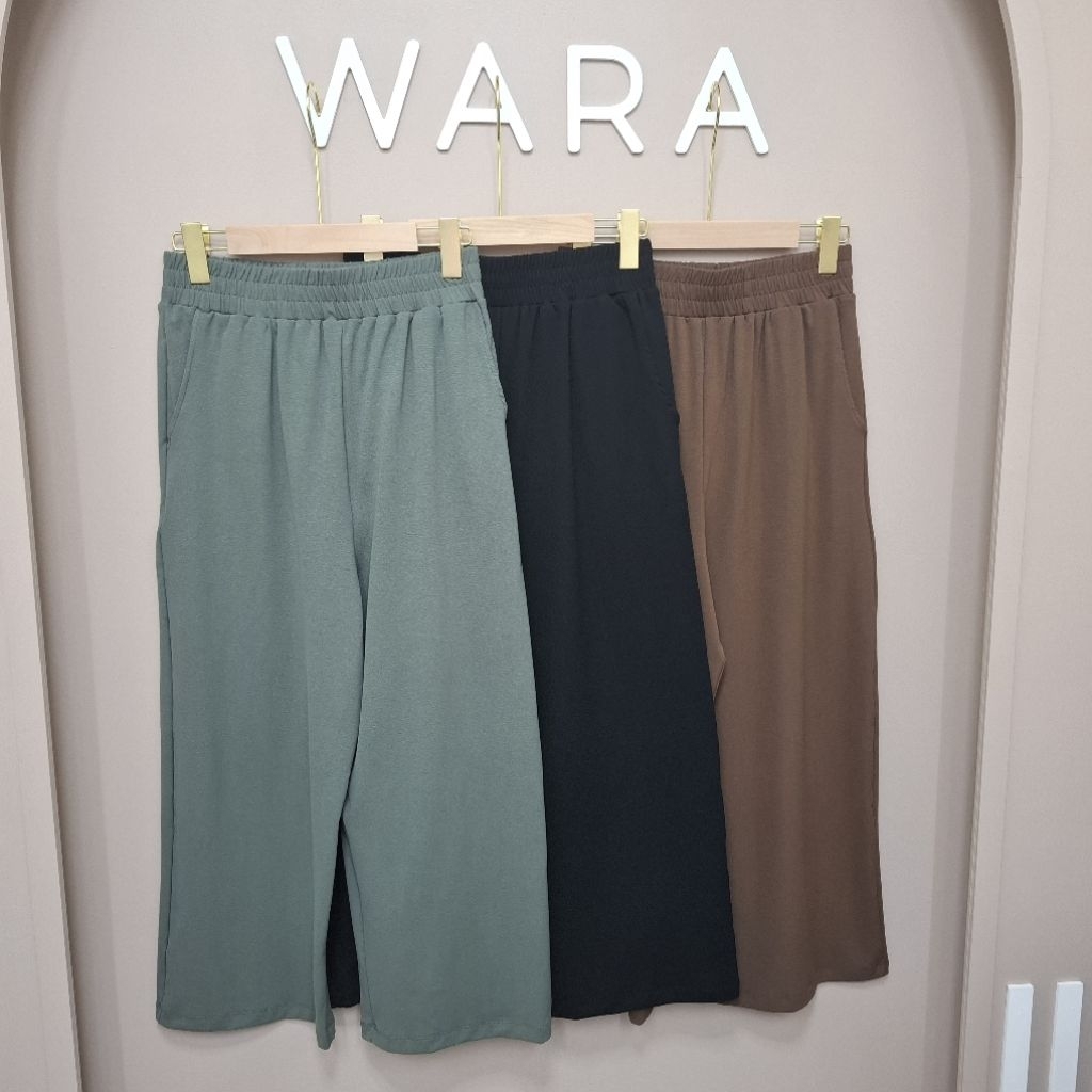 [ U48 ] WARA  กางเกงเอวยางยืด กางเกงสบายพุง ผ้าเรียบ ยาว 35 นิ้ว