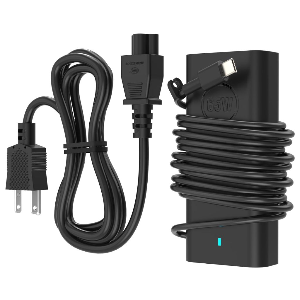 For Dell Latitude อะแดปเตอร์โน๊ตบุ๊ค 20V3.25A(65W)Type-c พร้อมสายไฟAC Laptop Power Notebook Adapter