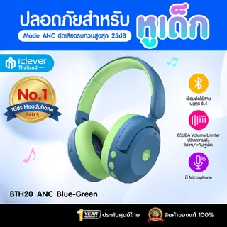 [มีระบบจำกัดเสียงสำหรับเด็ก] หูฟังเด็ก iClever BTH20 ANC Kids Headphone หูฟังสำหรับเด็ก หูฟังตัดเสียงรบกวนสำหรับเด็ก