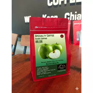 กาเเฟพิเศษคะเเนน 88.08 กาเเฟ กลิ่น เเอปเปิ้ลเขียว ( Green Apple ) ตรา กาเเฟภูเขาทอง Moutain Gold Coffee