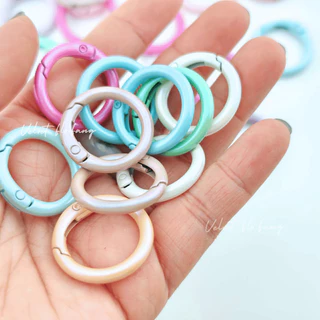 พวงกุญแจกลม ห่วงกลม คละสี เกรดพรีเมี่ยม แบบสปริง 25 mm สำหรับ DIY งานทำพวงกุญแจ