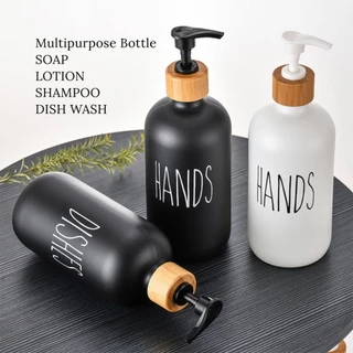 Liveinstyle​ พร้อมส่ง! ขวดปั๊มสบู่ ขวดหัวปั๊ม ขวดแชมพู 500ml สวยเก๋ พร้อมหัวไม้ไผ่ เหมาะใช้ในโรงแรม