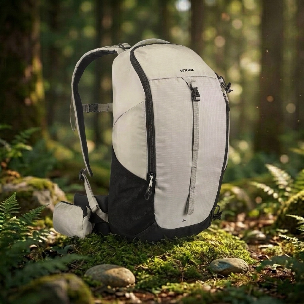 กระเป๋าเป้สะพายหลังขนาด 20 ลิตร รุ่น MH100 (สีเบจ) QUECHUA