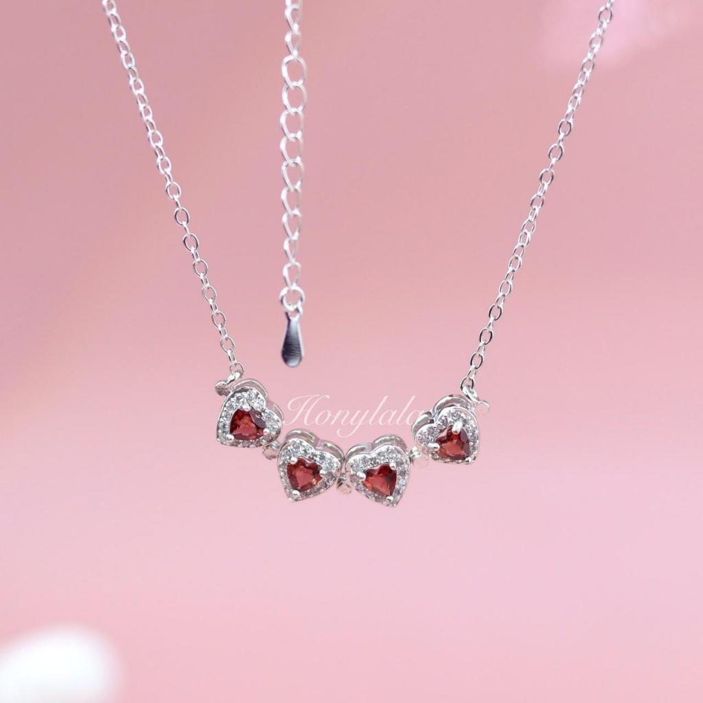 GRN3  | สร้อยคอโกเมน พลอยธรรมชาติแท้ ปรับขนาดได้ | ซื้อ 1 แถม 2 แถมกล่องหนัง แถมเครื่องประดับ 1 ชิ้น