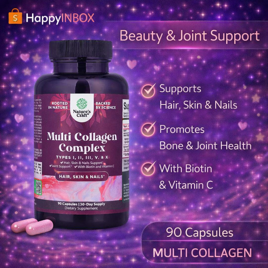 Nature’s Craft Multi Collagen Complex คอลลาเจน 5 ชนิด ผิว ผม เล็บ ข้อ 90 แคปซูล
