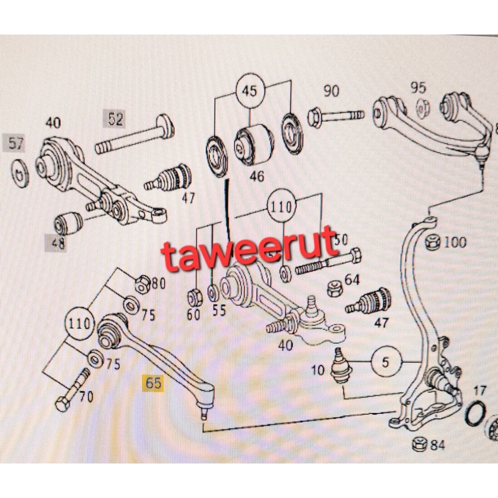 BENZปีกนกล่าง มีเนียม สำหรับรุ่น W220 S320 S400 S280 S430 S500 ข้างขวา #2203304411#(mi)