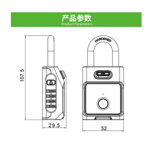 DYF11 ล็อคประตูด้วยลายนิ้วมืออัจฉริยะUSB ชาร์จ BT TTLock APP/ปลดล็อคลายนิ้วมือ กันน้ำ เหมาะสำหรับประตู กระเป๋าเดินทาง