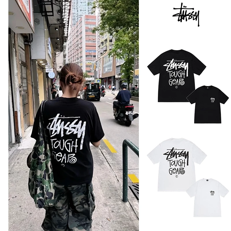 เสื้อยืด STUSSY BASIC LOGO TEE Black/White(US)จัดส่งจากกรุงเทพ