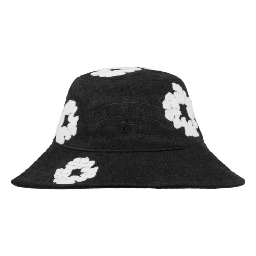 Denim tear cotton wreath bucket hat