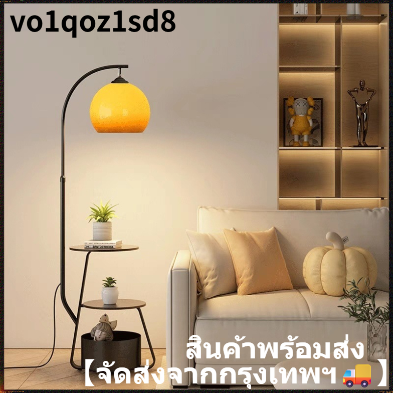 โคมไฟตั้งพื้นสำหรับห้องนั่งเล่นรูปทรงส้มโอ โคมไฟตั้งโต๊ะในตัวพร้อมโคมไฟแก้ว แสงไฟส่องสว่างโดยรอบ
