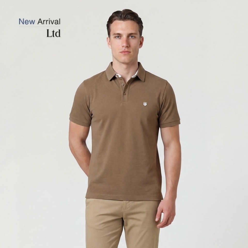 LTD เสื้อโปโลแขนสั้น ผู้ชาย สีกากี | New Gen Polo Shirt | 00980