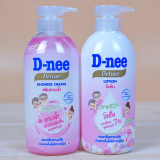 D-nee Organic ดีนี่ ดีลักซ์ โลชั่น และ เจลอาบน้ำ บำรุงผิวชุ่มชื้น 48 ชม. สำหรับทุกช่วงวัย 380และ450 มล.