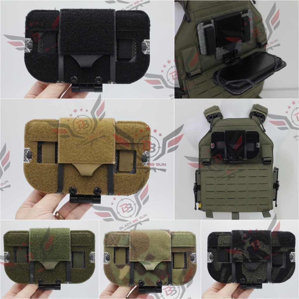 เคสโทรศัพท์ติดเสื้อเวสด้านหน้าเป็นตีนตุ๊กแก Lightweight Foldable Phone Pouch (Folded Navigation Board)