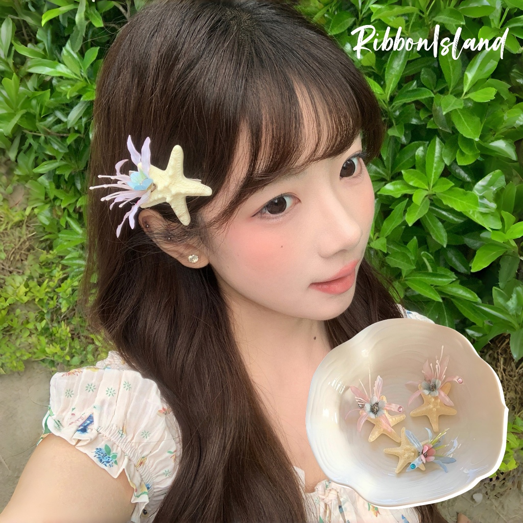 กิ๊บติดผม กิ๊บหนีบผม ins สไตล์เกาหลี y2k น่ารัก ปลาดาว ดอกไม้ เพชร เทศกาลสงกรานต์ ชายทะเล COD
