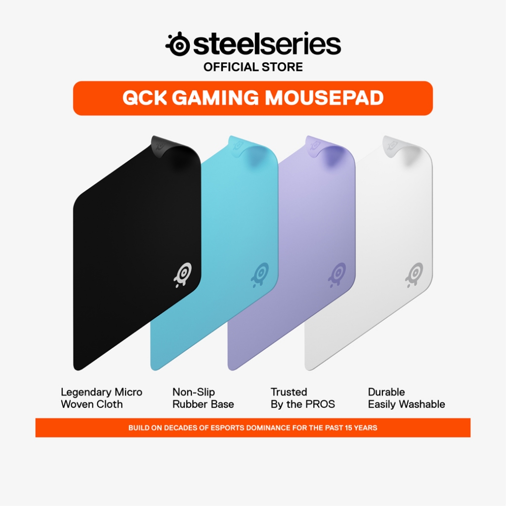 SteelSeries QcK Gaming Mousepad แผ่นรองเม้าส์ แบบ Control รุ่นเริ่มต้น ผ้า Micro-woven cloth S/L